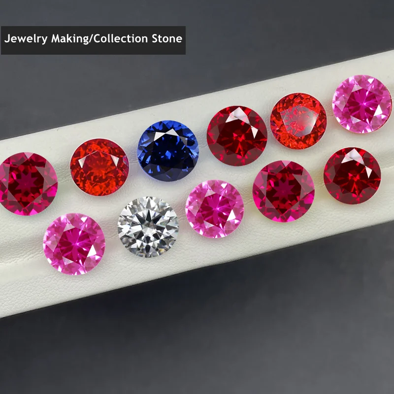 Beautiful 12.0mm Ruby Sapphire Stone Round Cut Mohs Hardness Gem For Jewelry Making/Collection/Setting Ring Pendant