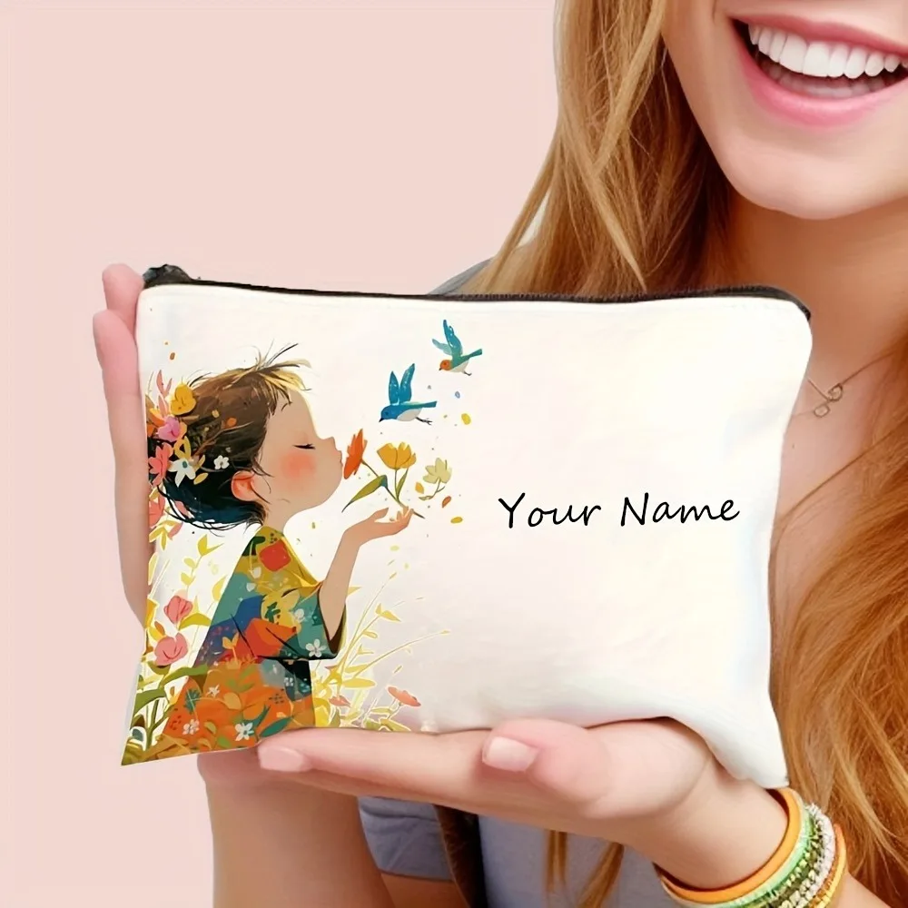 Customize your name. Makeup bag. Storage bag. Wallet. Signature pen bag. Personalized coin bag. Ladies beauty box.