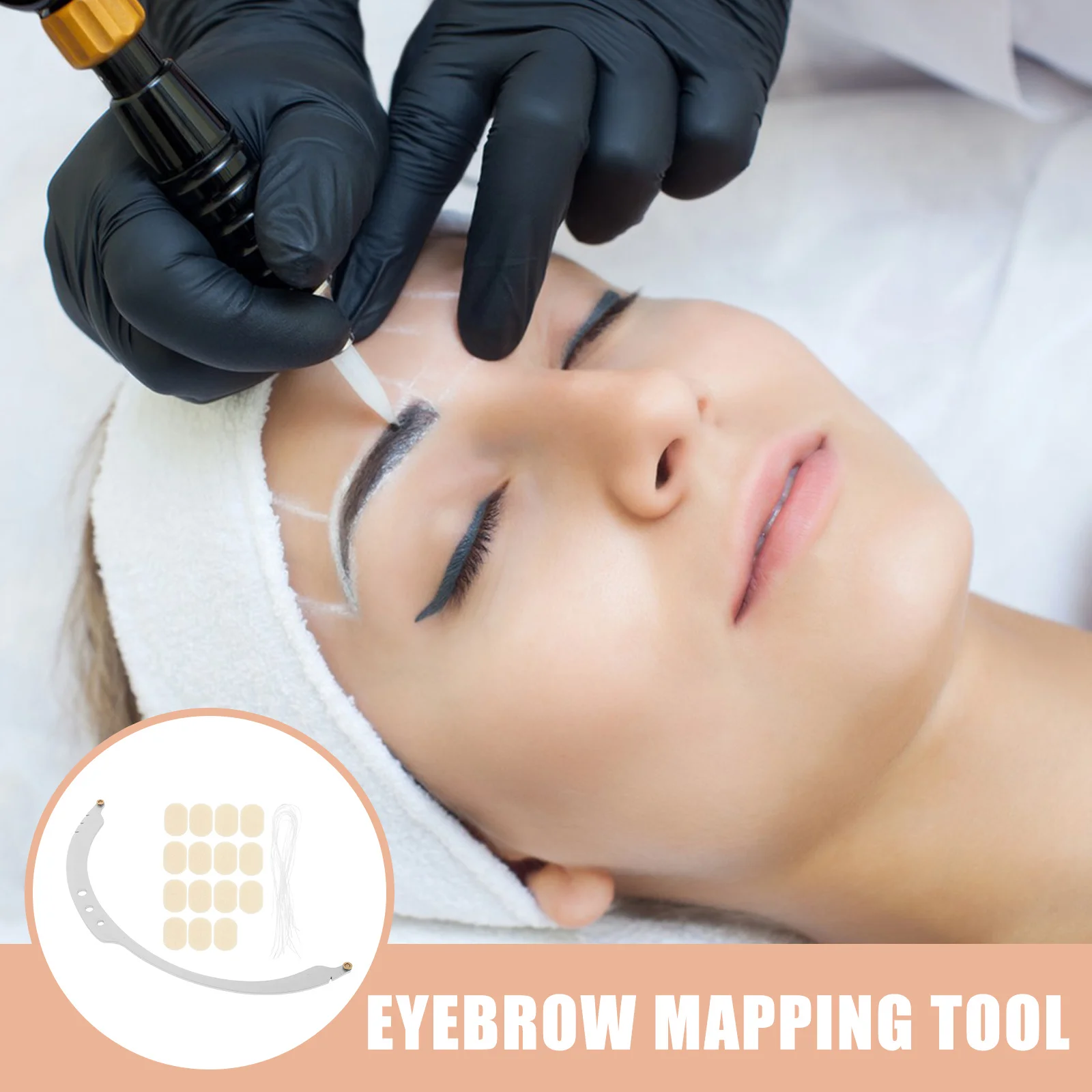 Professional Eyebrow Positioning Measuring Tool Ruler Adjustable Stencil for Symmetrical Brow Design Artist