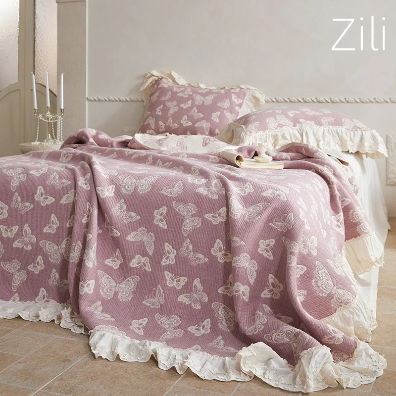 Luxury Cotton Linen Blanket Cozy Gauze Sofa Towel Four Seasons Bedspread Soft Summer Nap Blanket Throw Hone Decor Bed Sheet