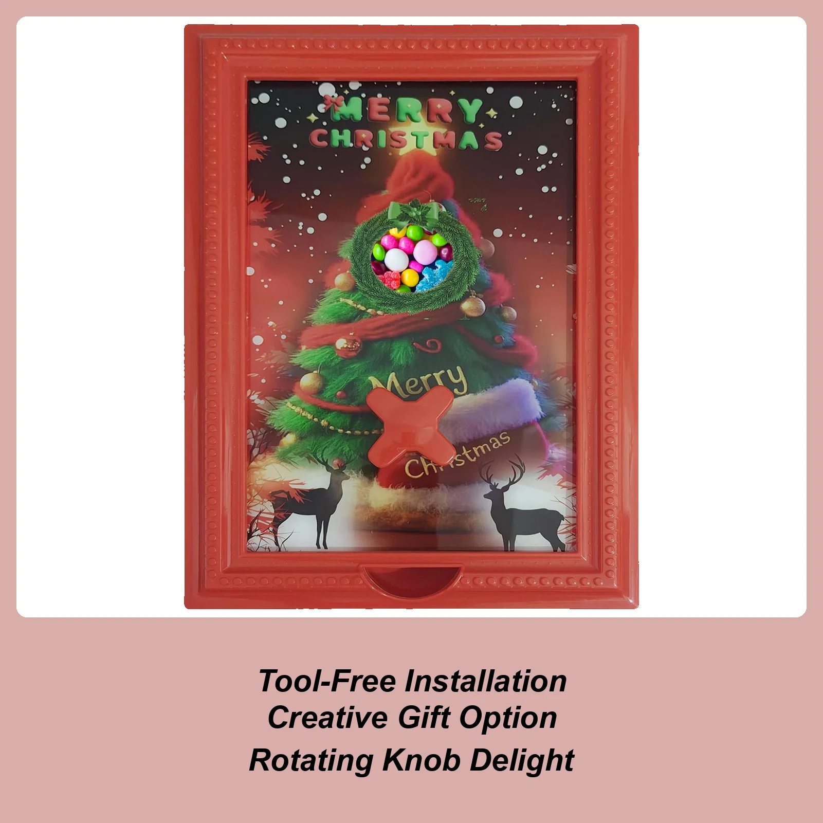 Wall Candy Dispenser Frame Storage Rack Christmas Organizer Christmas Candy Box Dispenser Photo Frame For Vending Bean Cereal