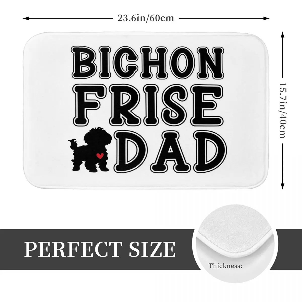 Bichon Frise Dad Doormat Non-slip Super Absorbent Bath Mats Home Entrance Rugs Kitchen Bedroom Carpet Outdoor Footpad