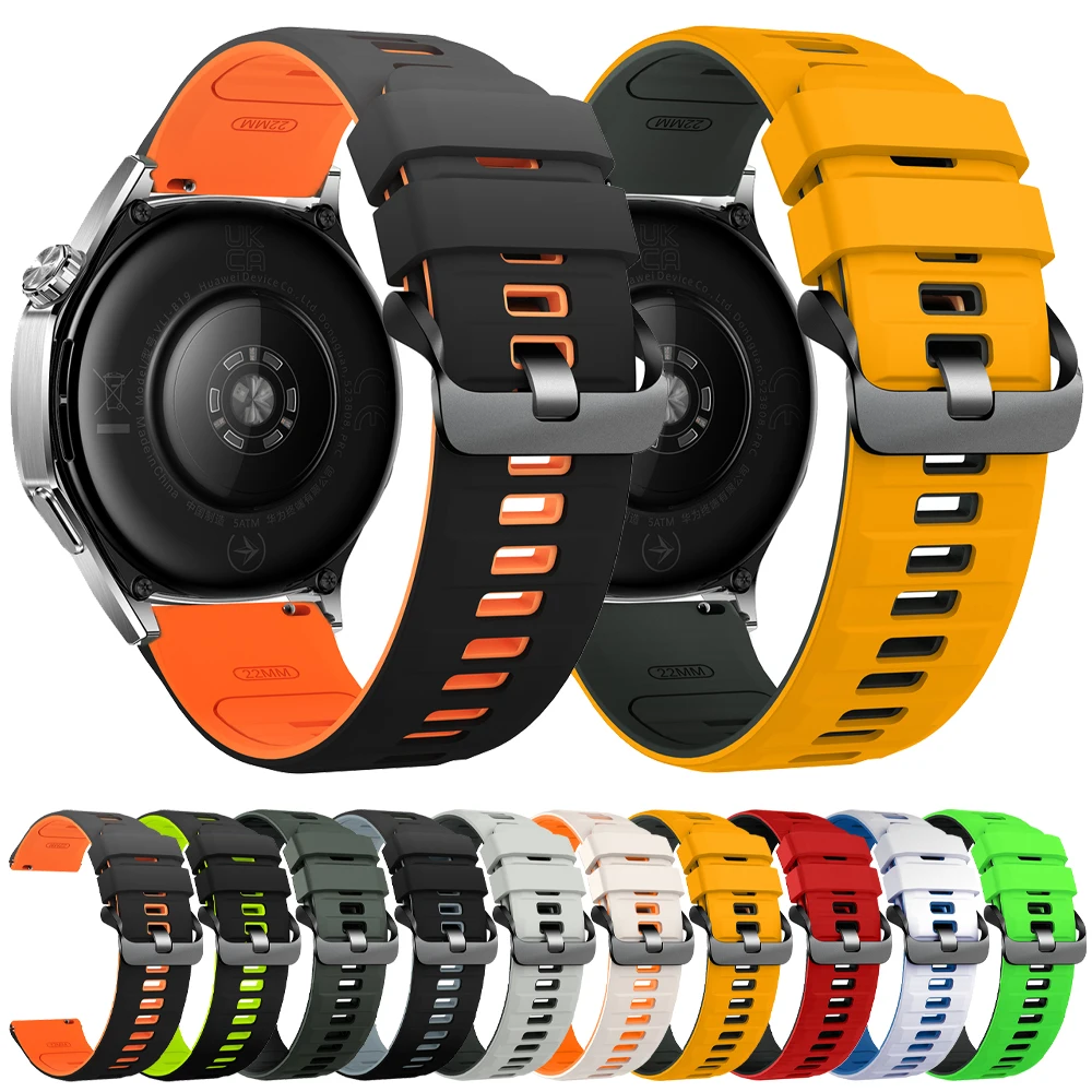 22 مللي متر حزام رياضي ثنائي النغمة لساعة Xiaomi Mi 2 Pro Band S4 S1 لون 2 سوار سيليكون Amazfit BALANCE 2/Bip 6 5 22 مللي متر Correas