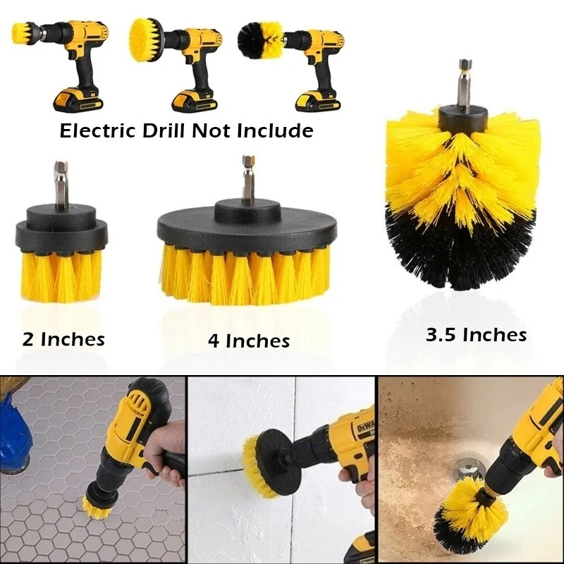 2/3.5/4 Inch Electric Drill Cleaning Brush Tire Cleaning Brush Electric Scrubber Scrub Bit Grout Tile Clean Brush