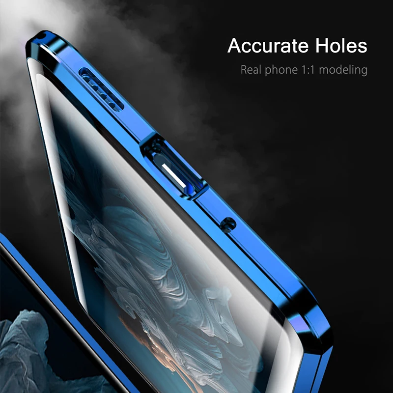 360 Full Protective Metal Magnetic Double-sided Glass Case For Huawei Mate 20 30 P30 P20 P40 Lite For Honor 9X 8X 20 50 90 Pro