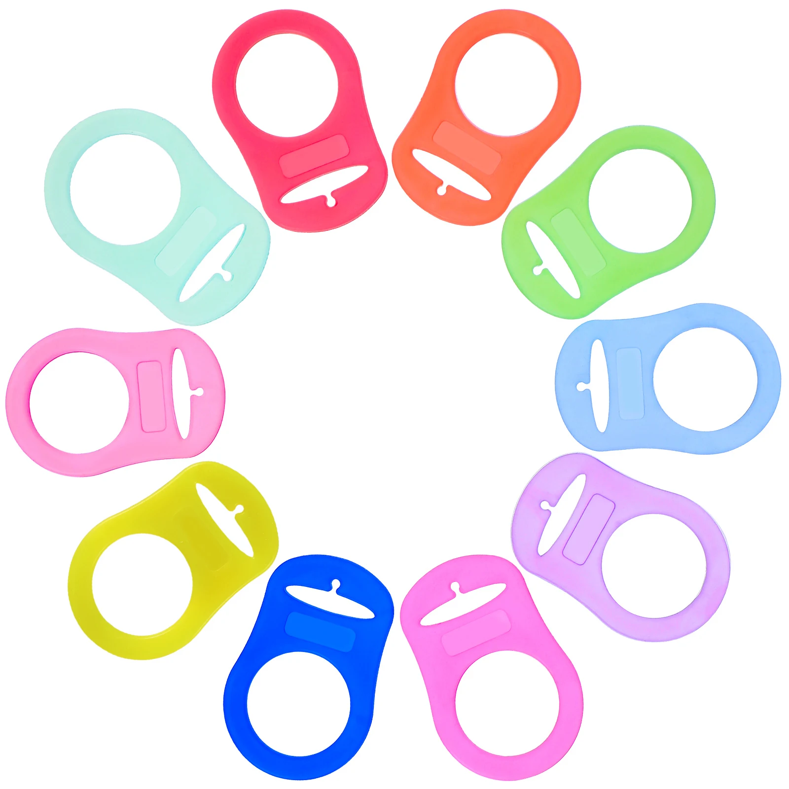 

10pcs Pacifier Silicone Adapter Rings Secure Connection Universal Fit Baby Pacifier Clip Adapter Strap Silicone Gasket