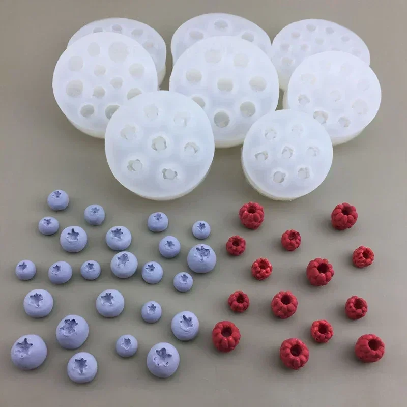 

3D Blueberry Raspberry Candle Mold Simulation Fruit Fondant Silicone Mould DIY Chocolate Cookie Baking Mold Cake Decorating Tool