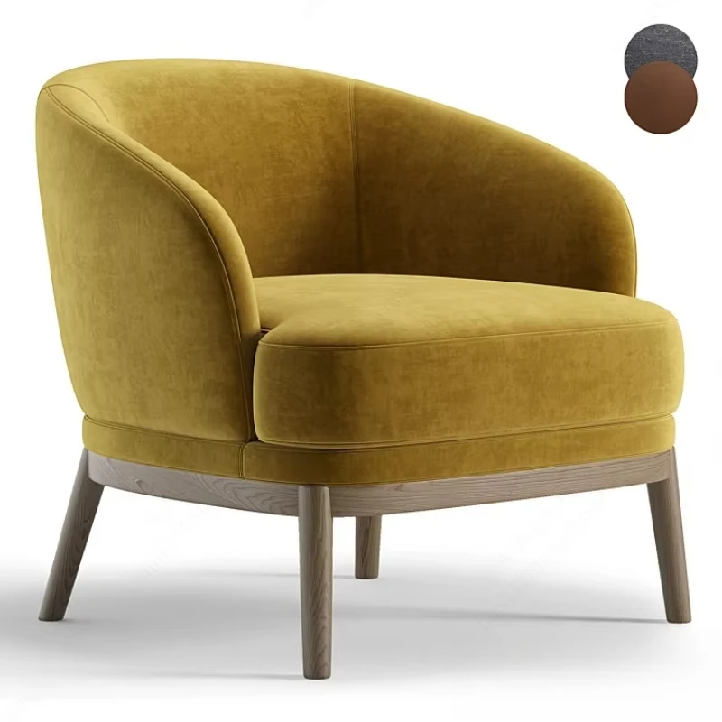 # Nordic Single Solid Wood Sofa Chair Modern Minimalist Design with Durable Fabric for Hotel Office Leisure Living Room Bar Use