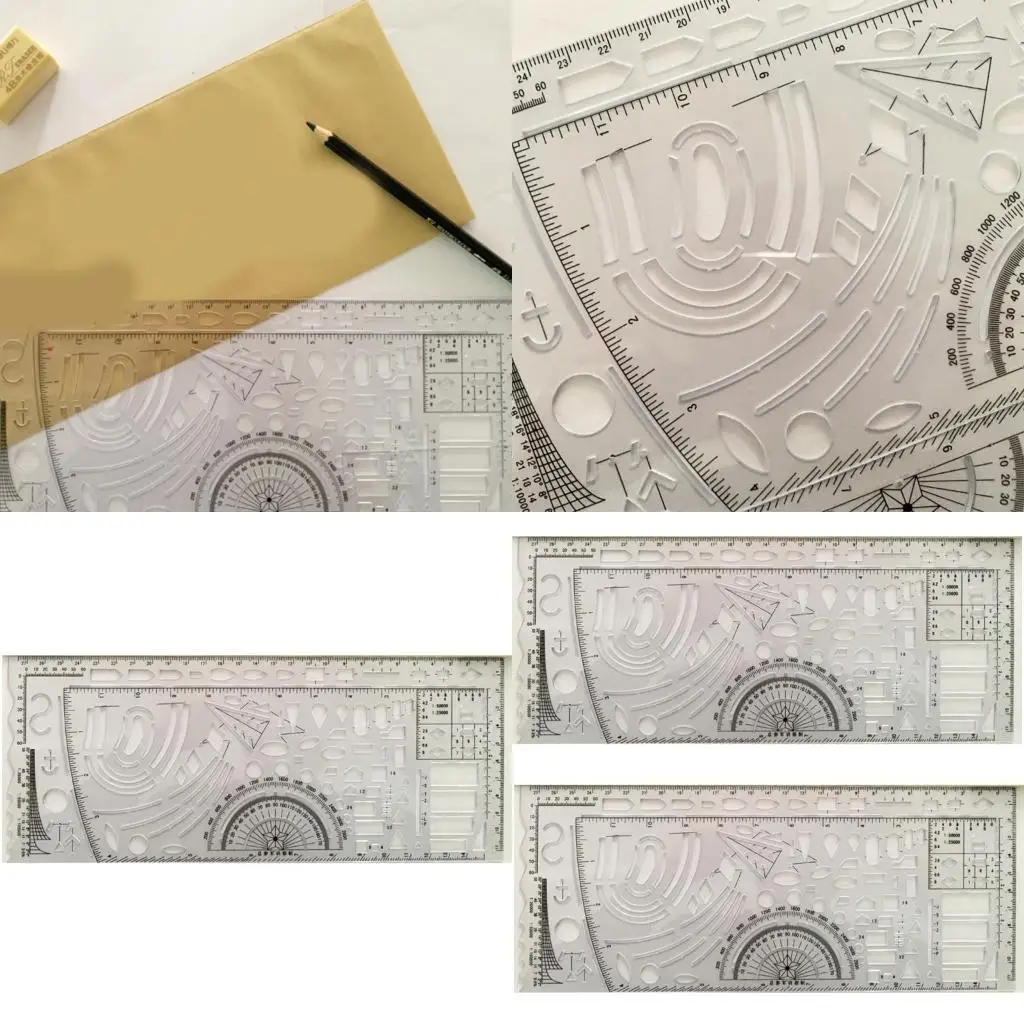 

R9UF Military Special Template Ruler Durable K Resin Military Drawing Template