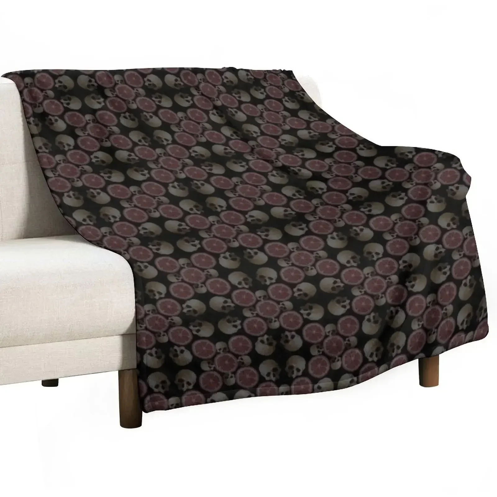 

Pomegranate and Skulls for Persephone - muted Throw Blanket heavy to sleep sofa bed Sofa Throw Blankets