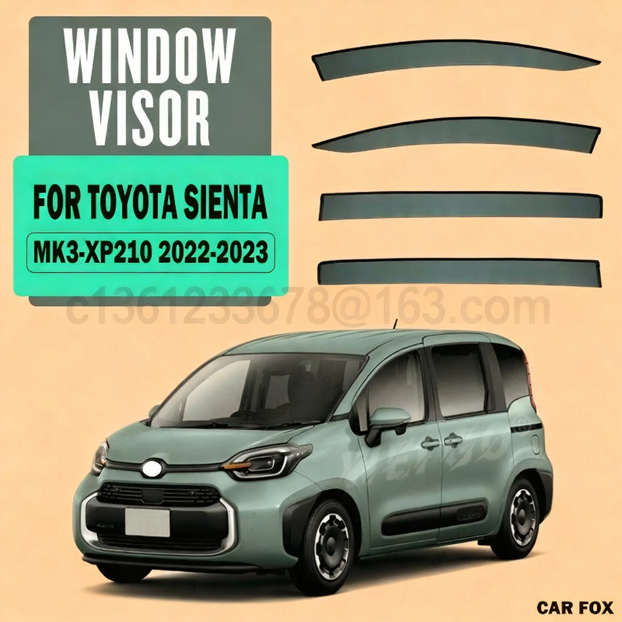 

Suitable for Toyota SIENTA XP170 Window Deflector Car Window Rain Guard Car Decorative Accessories Easy to Install