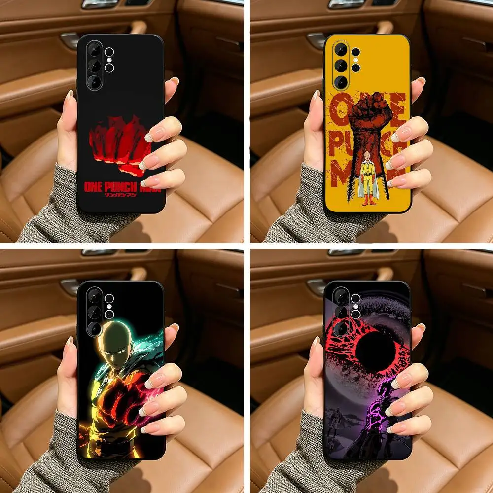 

O-One P-Punch Man-Anime Soft Silicone Case for Samsung S25, S24, S21, S22, S23, S30, Ultra, S20, Plus, FE, Lite-Black