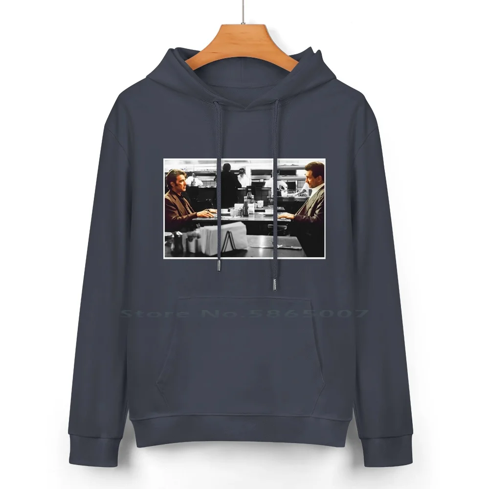 Heat : The Coffee Shop Scene Pure Cotton Hoodie Sweater 24 Colors Heat Deniro Pacino Robert Al Coffee Scene Movie Classic