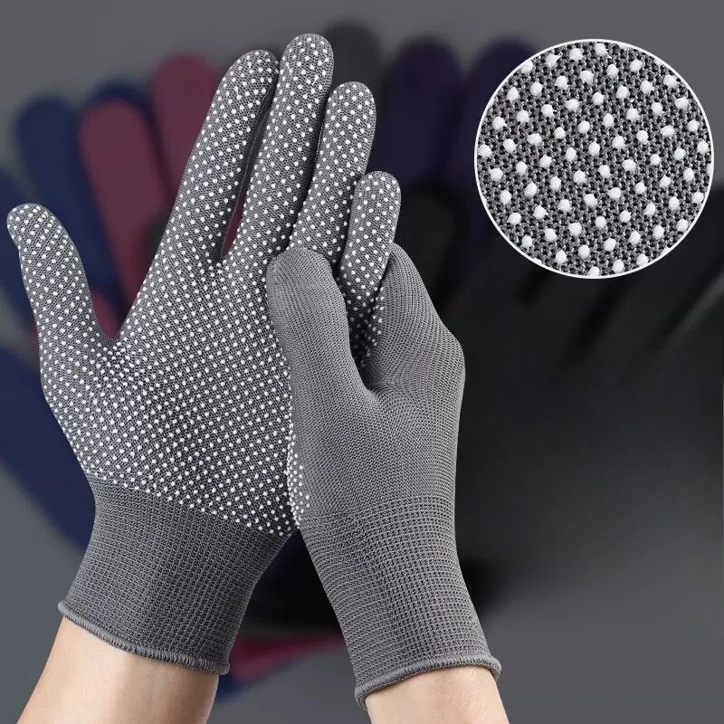 

Labor Gloves, Nylon Anti-slip Half-finger Gloves, Construction Site Work Packaging Warm, Soft and Breathable Gloves