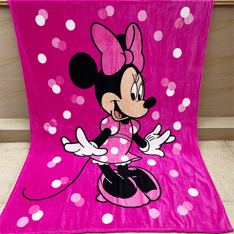 Disney Cartoon Minnie Mouse Fleece Lamb Fleece Four Seasons Warm Children\'s Blanket Kids Children Throw Sofa Mat Sheets Gift