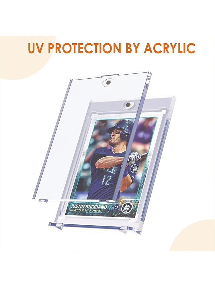 Magnetyczny uchwyt na karty 35PT, zestaw ochronnych etui z twardego plastiku, pudełko ekspozycyjne na karty kolekcjonerskie, baseball, futbol, sportowe, Yugioh. — zdjęcie 2