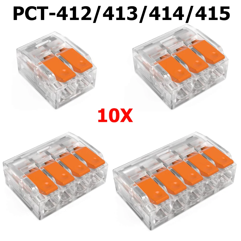 

10pcs PCT 412-415 Wire Terminal Connectors Crimping Machine Connetctor Quick Quality Harness Cable Block Assembling Splice