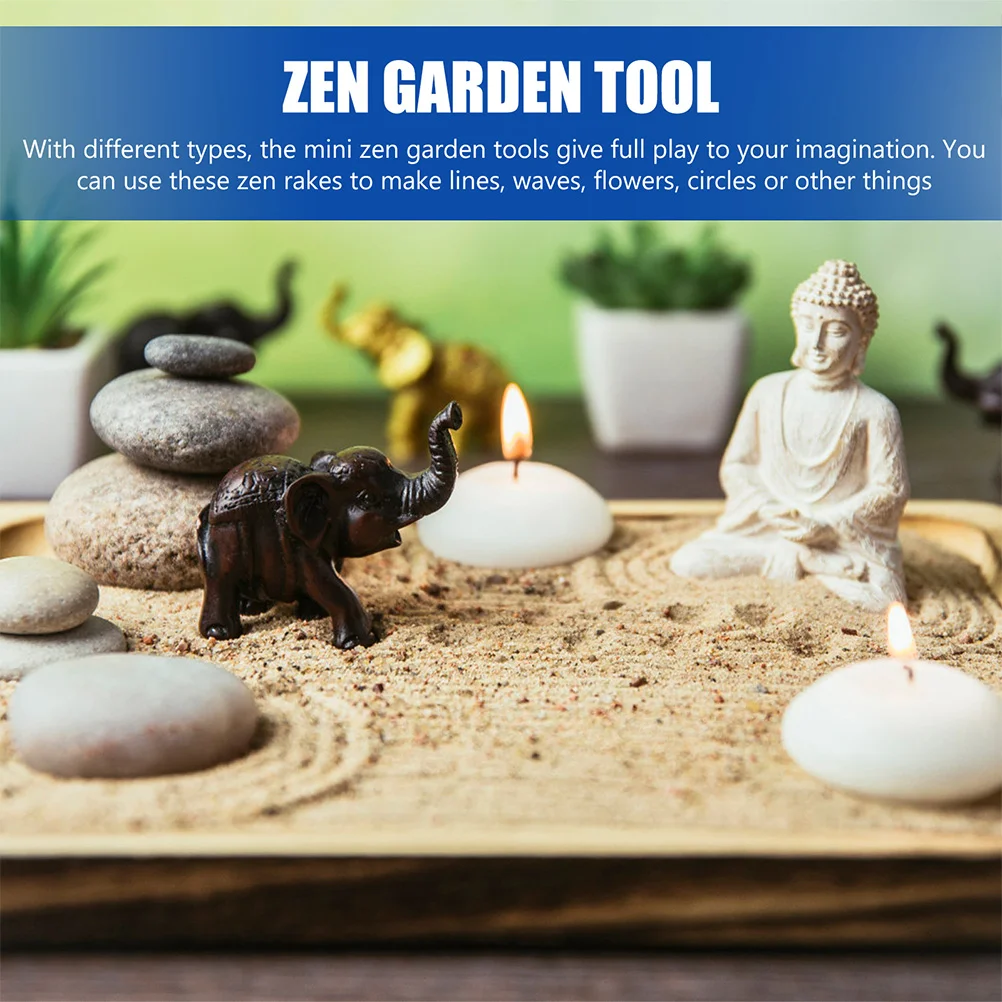 Zen ชุดคราดทราย Sandbox สมาธิ Rock Garden เครื่องมือ Rakes ของเล่นชายหาดตกแต่งสําหรับโต๊ะวาดตารางตกแต่ง