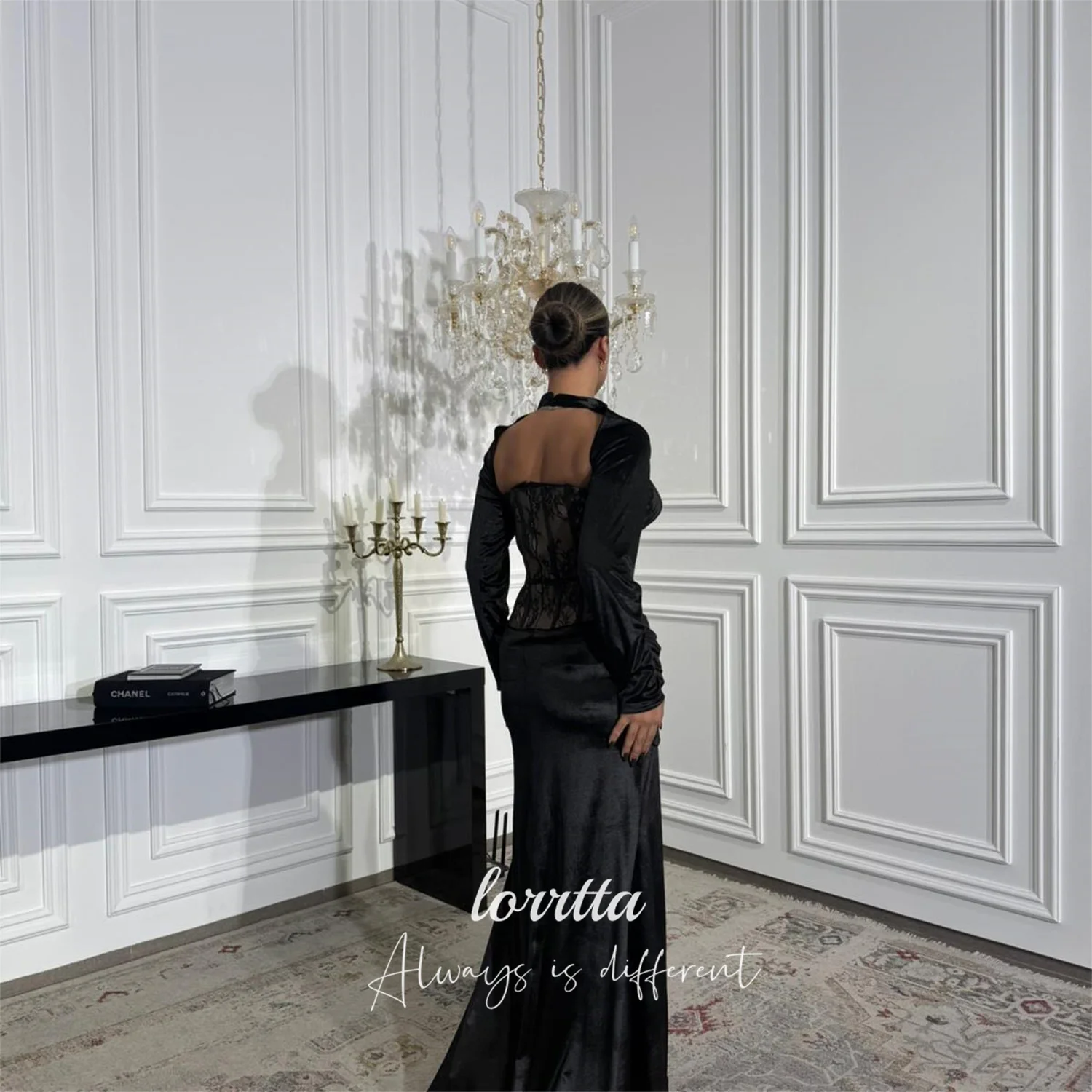 

Lorrtta Black Women Evening Dress فساتين سهرة Elegant Party Dresses 2025 Платье Вечернее Lace Dresses for Special Occasions Prom