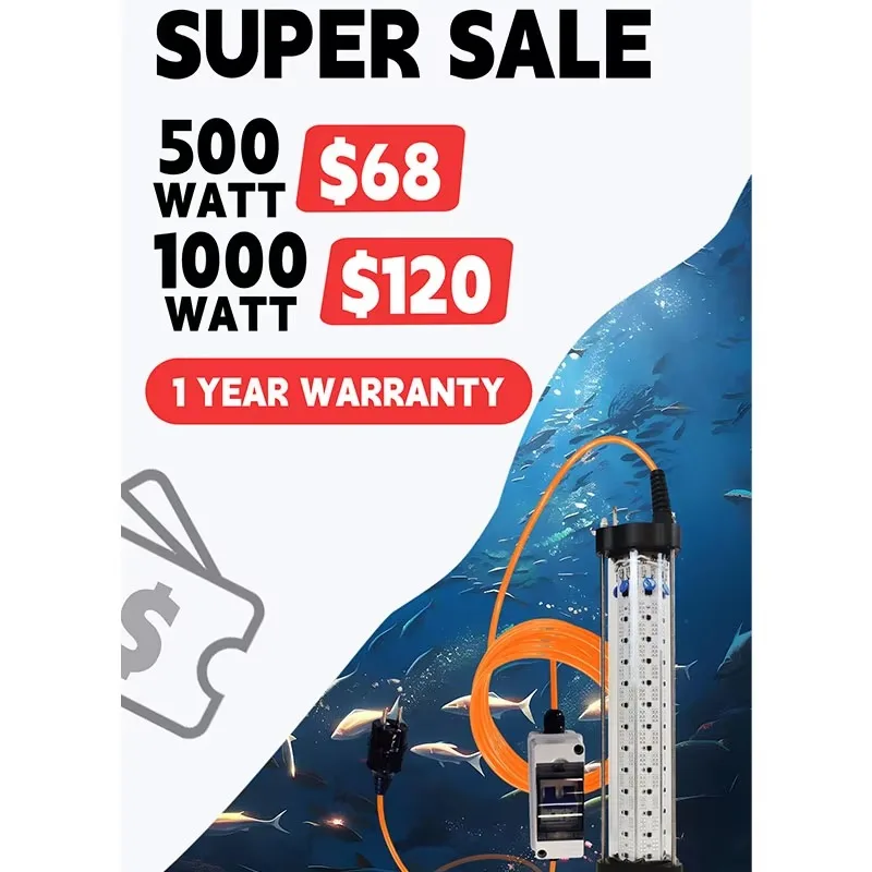 

Led Fishing Light 500w 1000W Salmon Fishing Boat Led Flood Light Ip68 Lake Fishing Squid Green High Material Strength