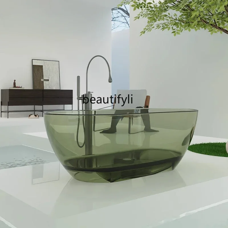 

Q Qimeishi чистая смола прозрачная хрустальная цветная ванна отель бытовая овальная ванна