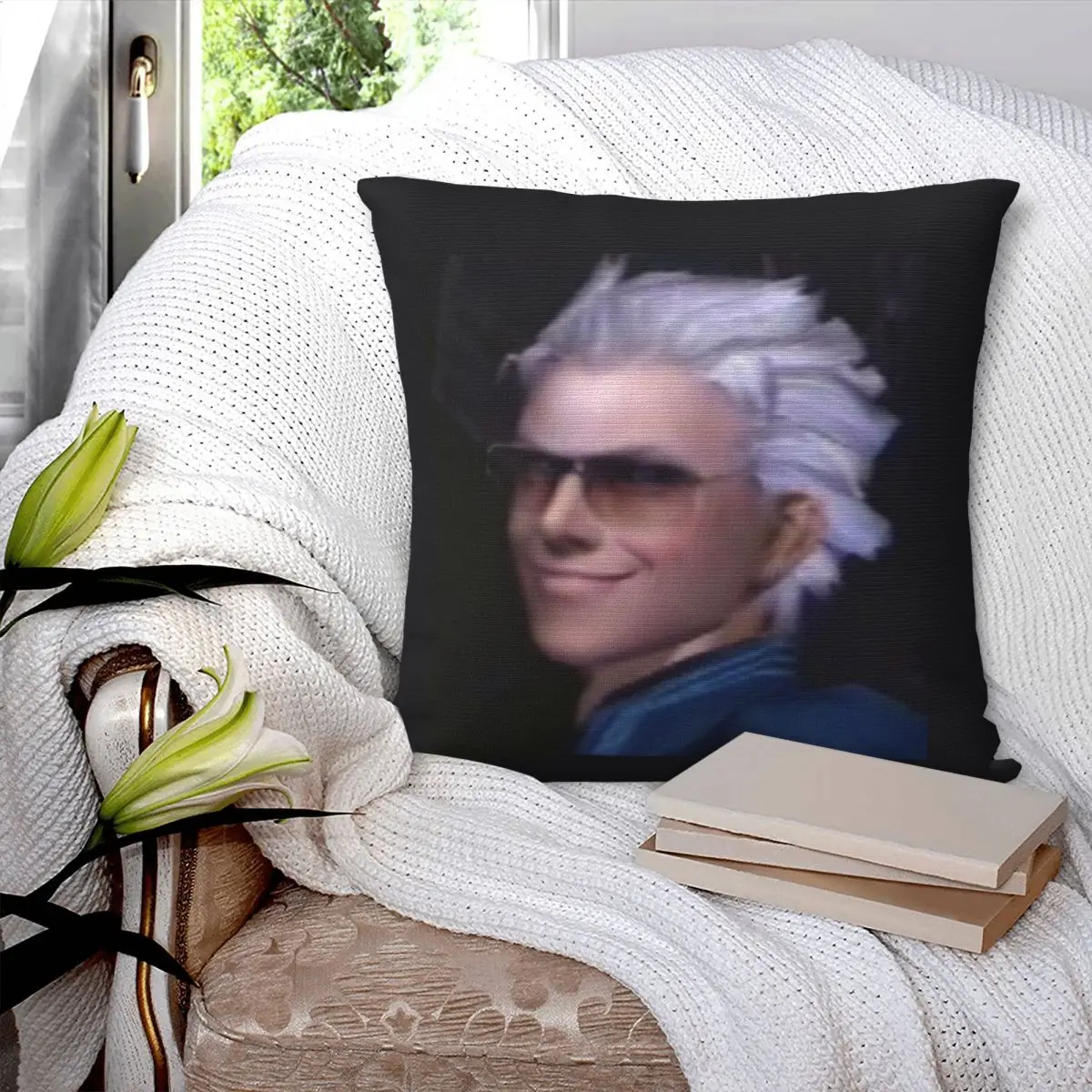 Vergil From The Devil May Cry Series Square Pillowcase Pillow Cover Polyester Cushion Decor Comfort Throw Pillow for Home Sofa