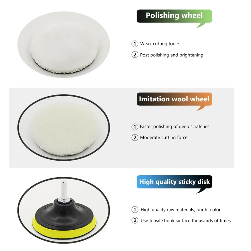 6Pcs Car Polishing Disc Sponge Pads Kit Auto Detailing Waxing Polish Machine Buffering Sponge Remove Scratches Wax Pads