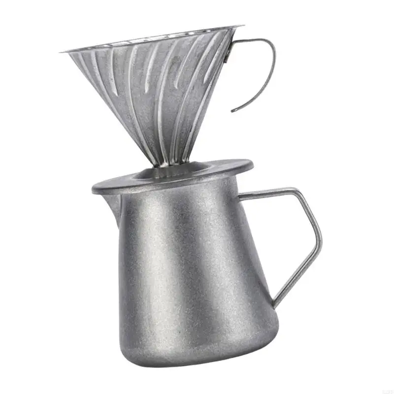 B2RF 304Stainless Steel Coffee Server Hand DRIP Coffee Maker 600ml Kapasitas Filter Filter Manual Manual untuk Penggunaan Rumah