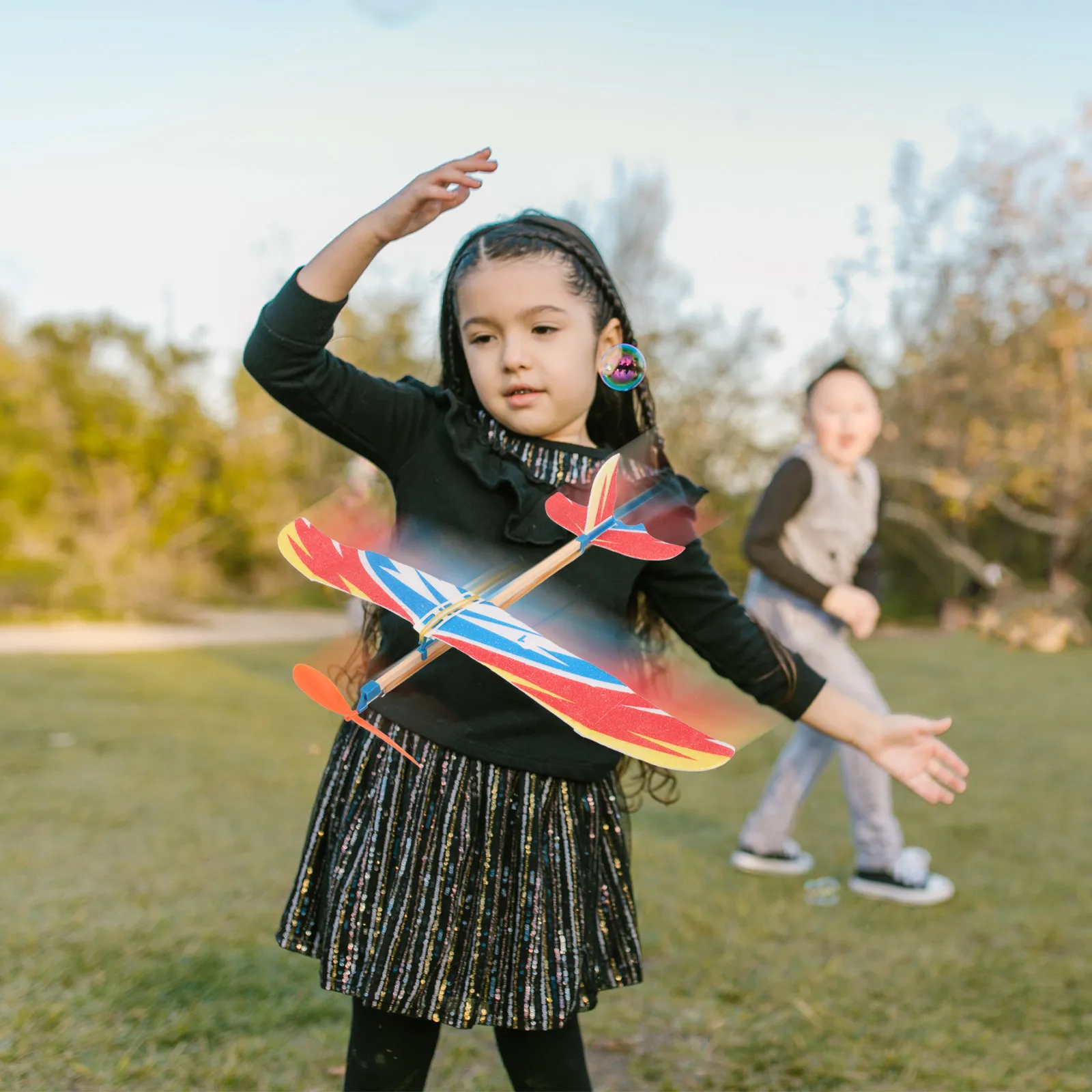 

10Pcs Handmade Airplane Glider Kit Rubber Band Driven Plastic Aircraft for Kids Stem Education Parent Child Interactive Assembly