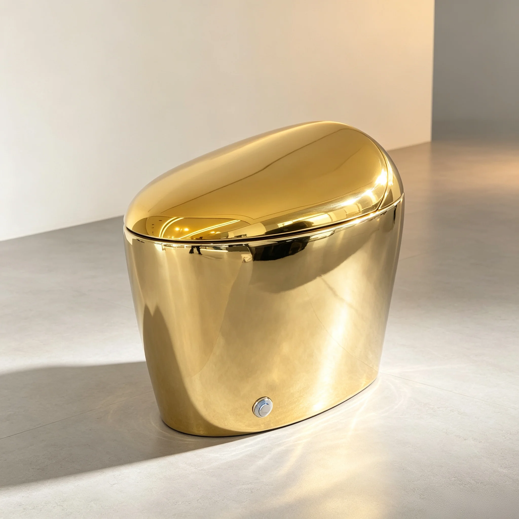 Luxury Gold Electroplated Ceramic ABS Smart Bidet Toilet Heated Seat Warm Water Wash Deodorize Included Floor Mounted Foot
