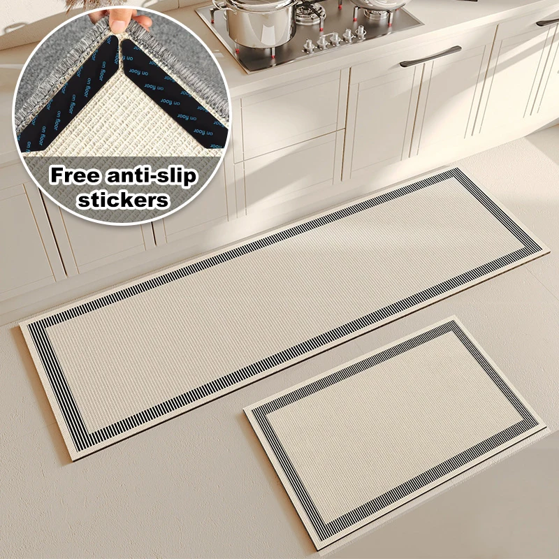 Water Absorption Kitchen Rug Bathroom Floor Anti-slip Mat super Water Absorption Capacity Carpet Quick Drying Easy Clean