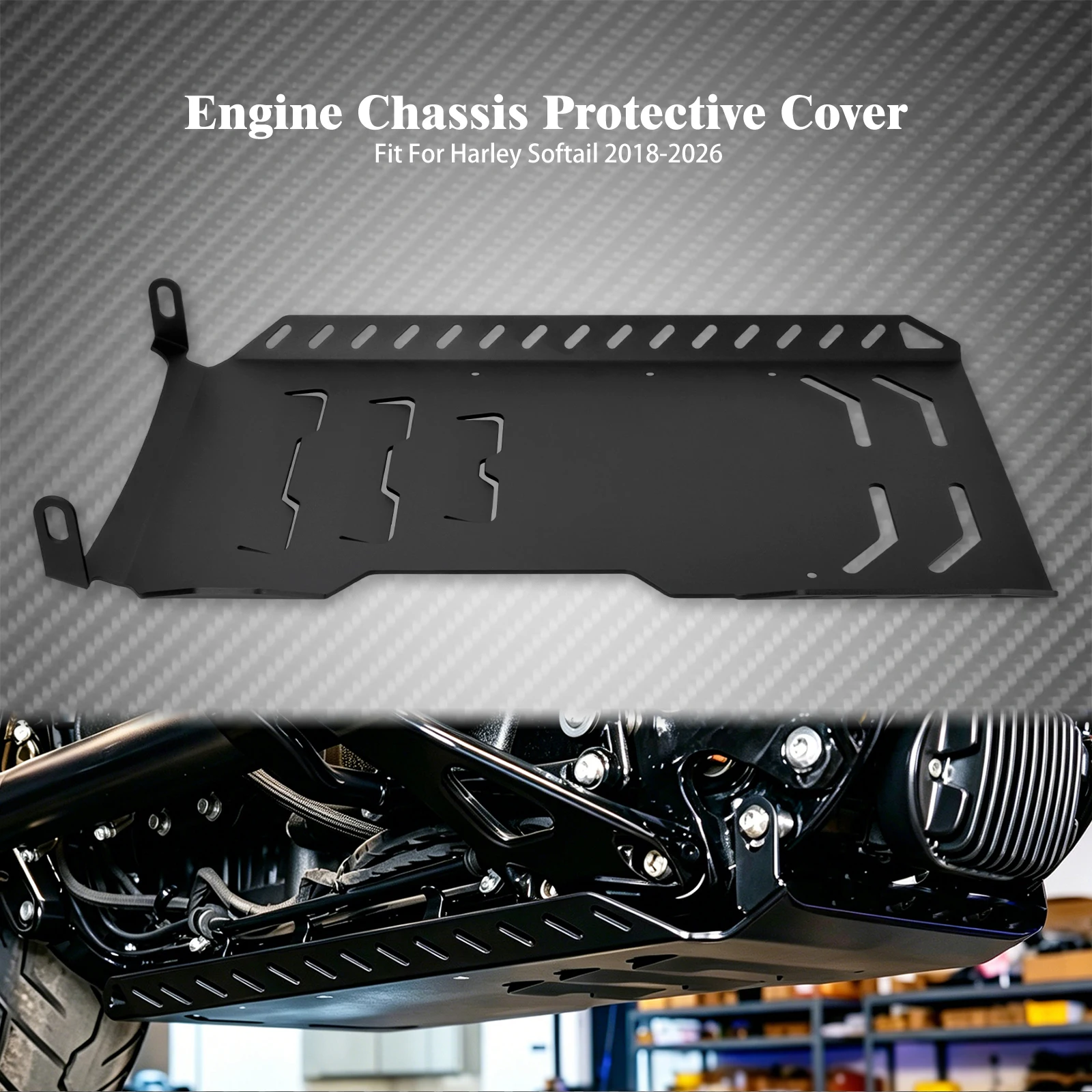 Motorcycle Skid Plate Lower Engine Guard Chassis Protector Cover For Harley Softail Low Rider Breakout Slim Fat Boy FL 2018-2026