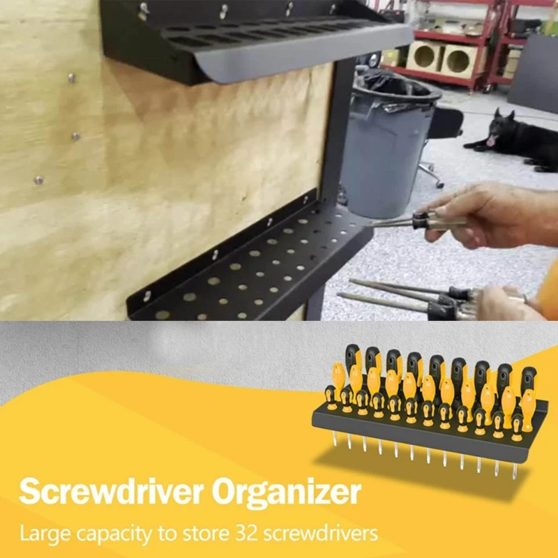 

Permanent Two Layer Wall Storage Rack For Workshop Equipment Pliers Screwdriver Owner best sale，For Garage Shed Workshop