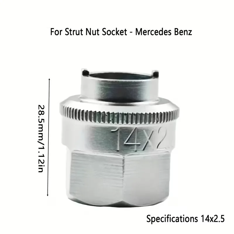 14x2.5mm Chrome Moly Steel Shock Strut Nut Socket For Mercedes Benz Suspension Removal Tool