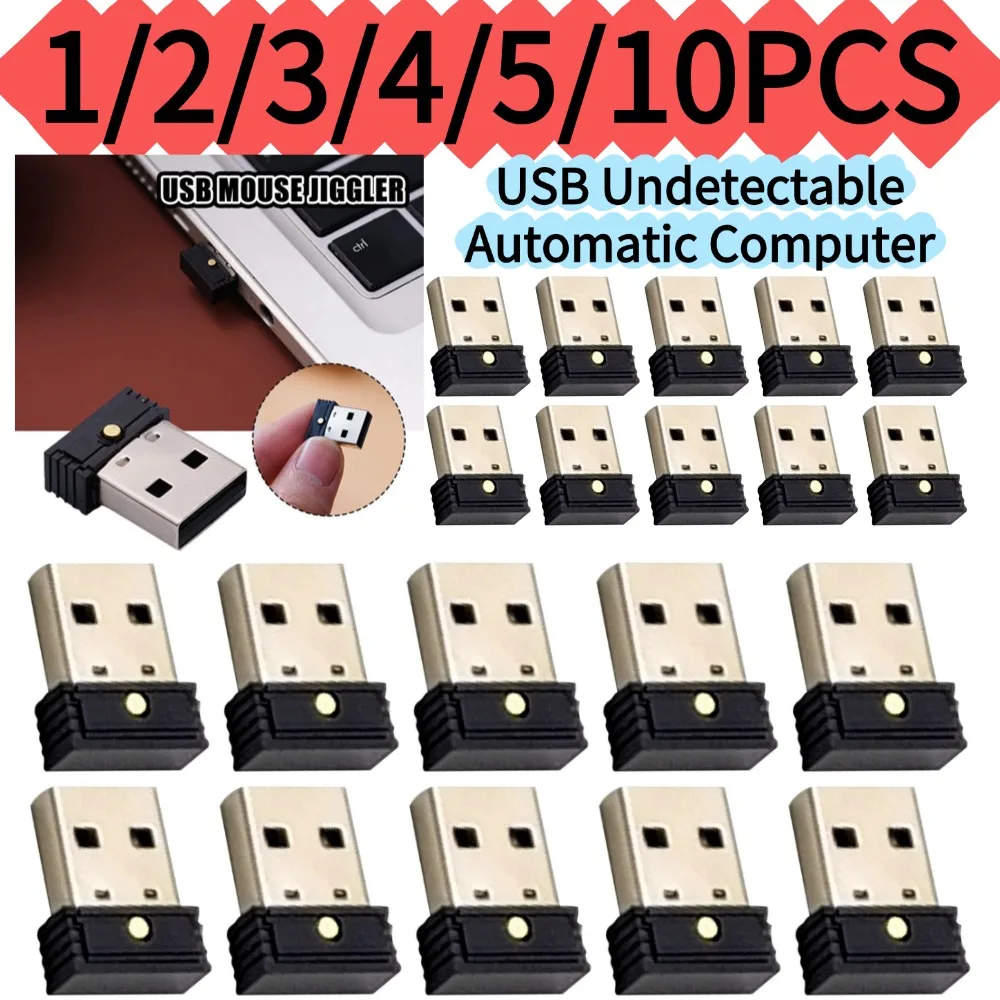 1/2/3/4/5/10PCS USB Undetectable Automatic Computer Mouse Computer Movement Jiggler Keeps Simulate Mouse Awake Mover Shaker