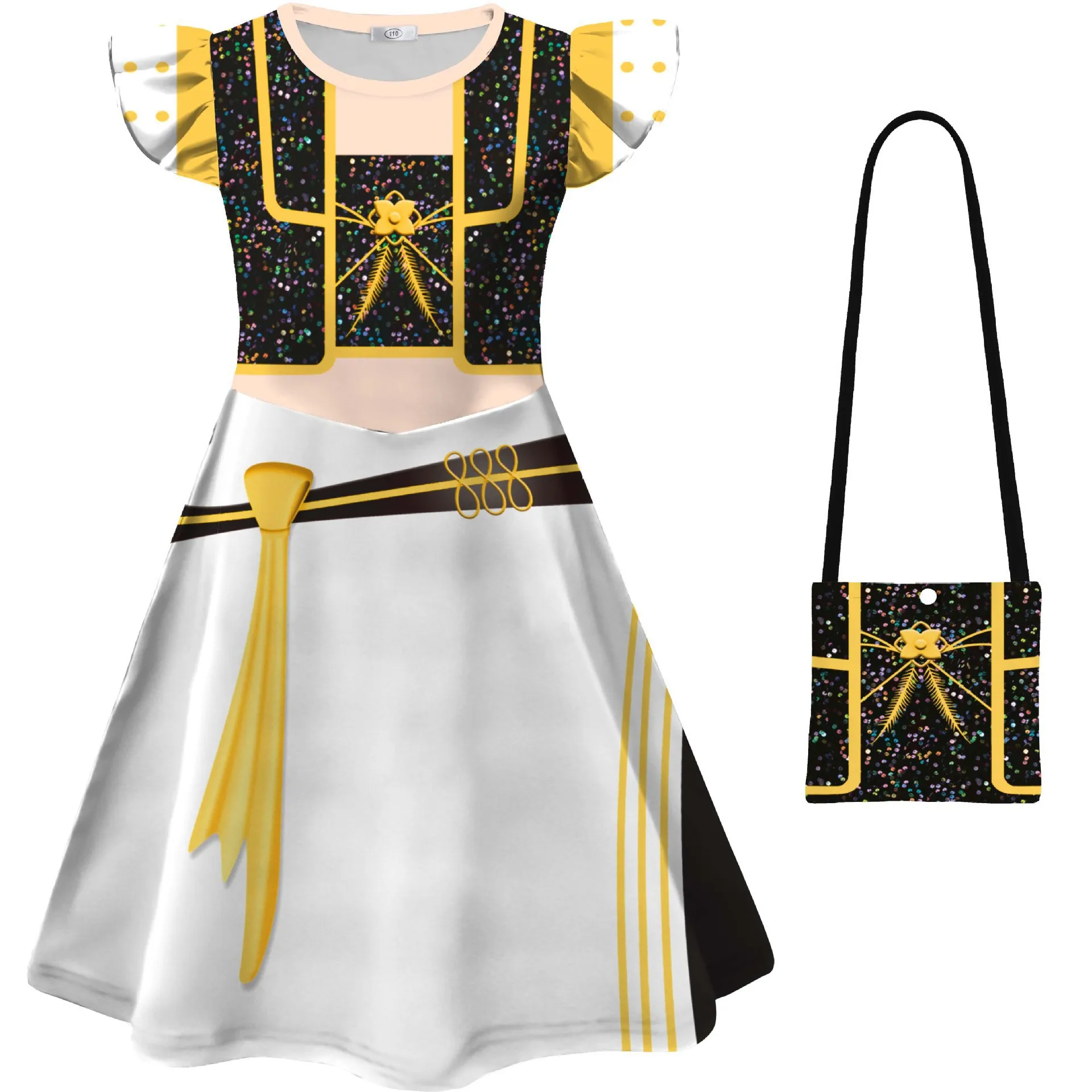 الفتيات تأثيري شيطان الصيادين ميرا تحلق كم فستان هالوين كرنفال حفلة K-Pop مجموعة المعبود مرحلة الأداء فستان بتصميم حالم