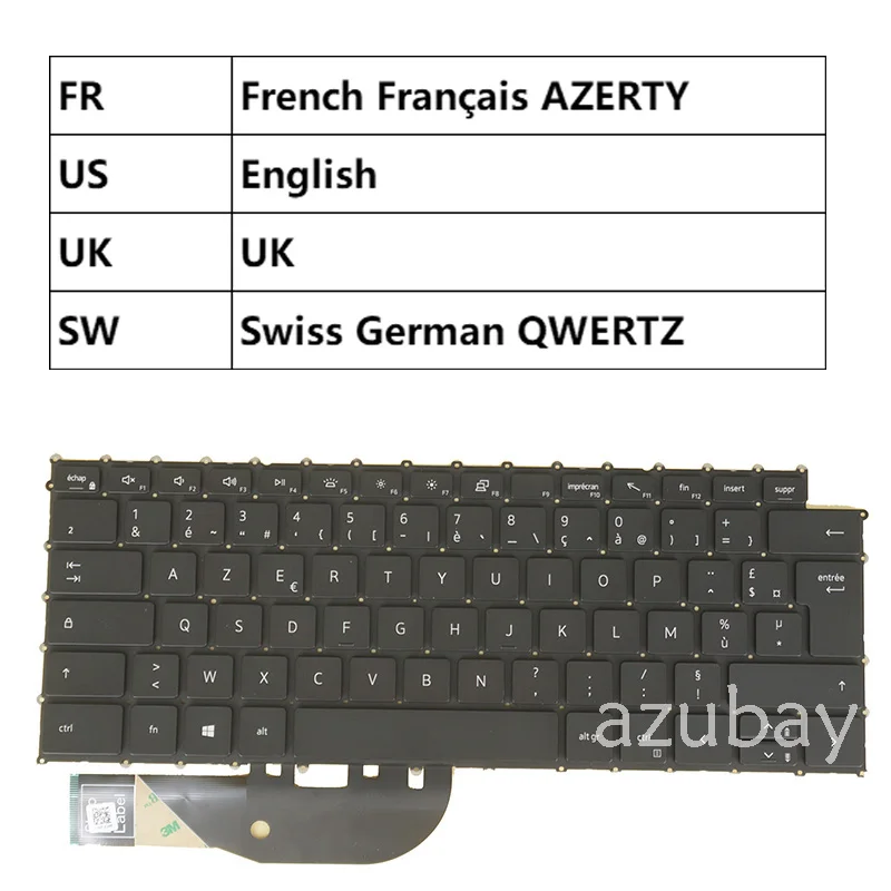 teclado frances fr azerty eua uk swiss ch para dell precision 5750 5550 xps 9500 9700 02r30j 0k3vc4 0m5t8j 0pd3n6 dlm19c7 retroiluminado 01