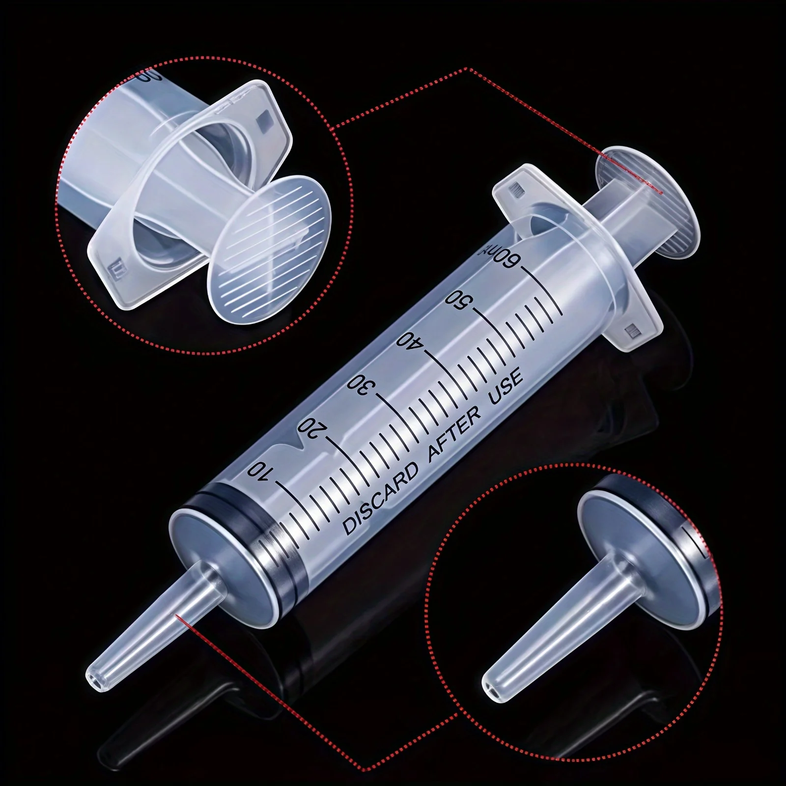 20Ml/60Ml/100Ml/150Ml Syringe, Plastic Syringe, Used for Scientific Laboratories, Liquids, Plant Irrigation, Perfume, Ink, Fish Tank Water Change, Feeding Pets, Etc. Multi-Purpose, Suitable for Indust image 3