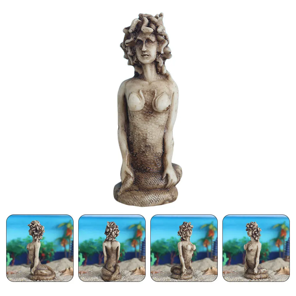 

Medusa Resin Craft Snake Demon Statue Home Decoration Mythology Desktop Ornament Medusa Statue Decor
