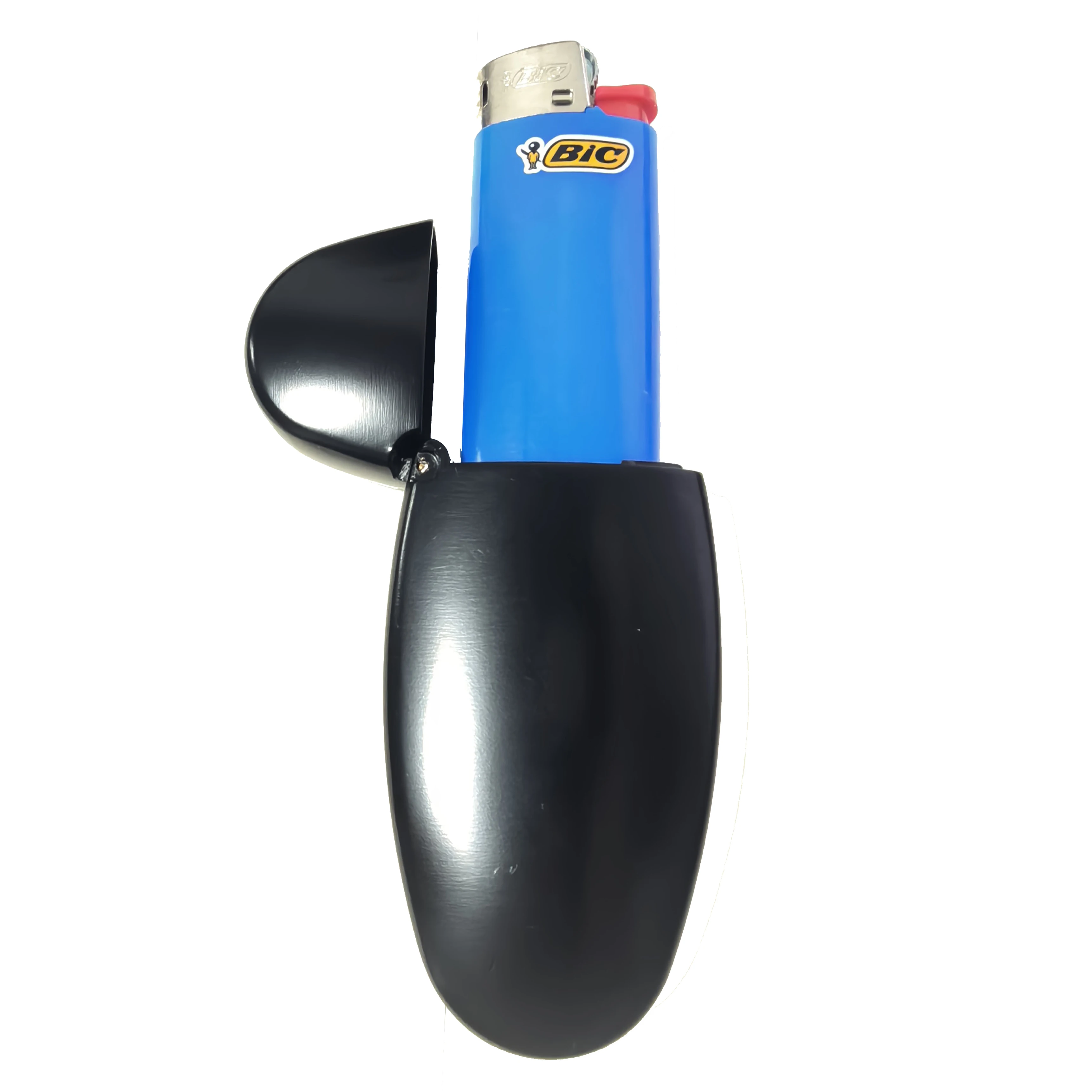 Mini-Metall-Feuerzeughülle mit Deckel für BIC Mini-Feuerzeuge J5 in Silber oder Schwarz, ideal für Zuhause oder den Alltag. – Detail 6