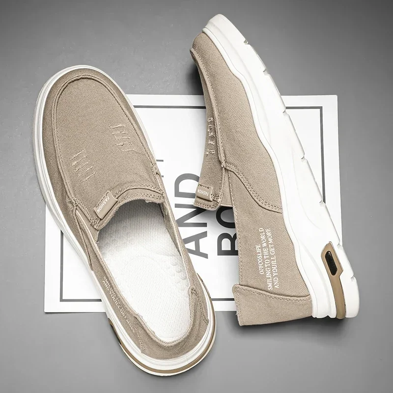 Men Shoes Summer Canvas Shoes Breathable Comfortable Outdoor Slip On Walking Sneakers Classic Loafers For Men