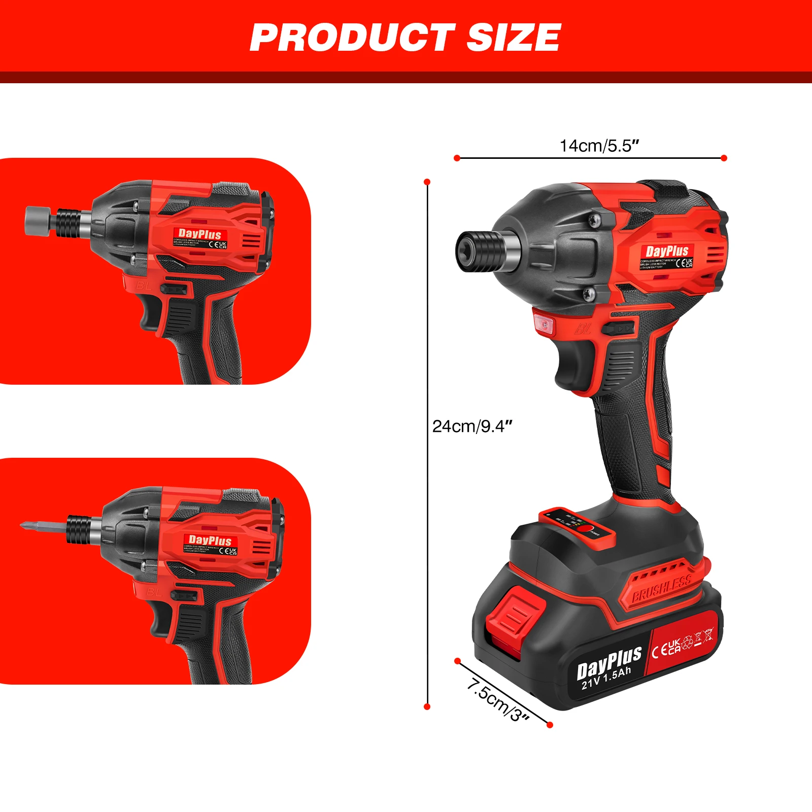 2 IN 1 Cordless Impact Wrench 1/2