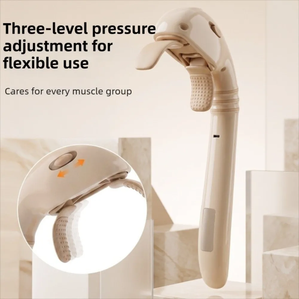 Long Handle Handheld Shoulder Neck Massager Simulated Kneading Portable Muscle Relaxing Neck Massager Ergonomic Design