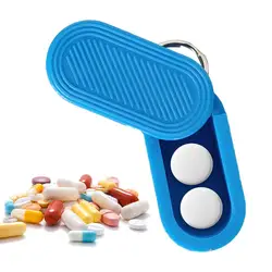 Pill Box Magnetic Slide Design Pocket-sized With Hanging Keyring Hand-assembled Pill Dispenser Case Keychain Mini Pill Holder