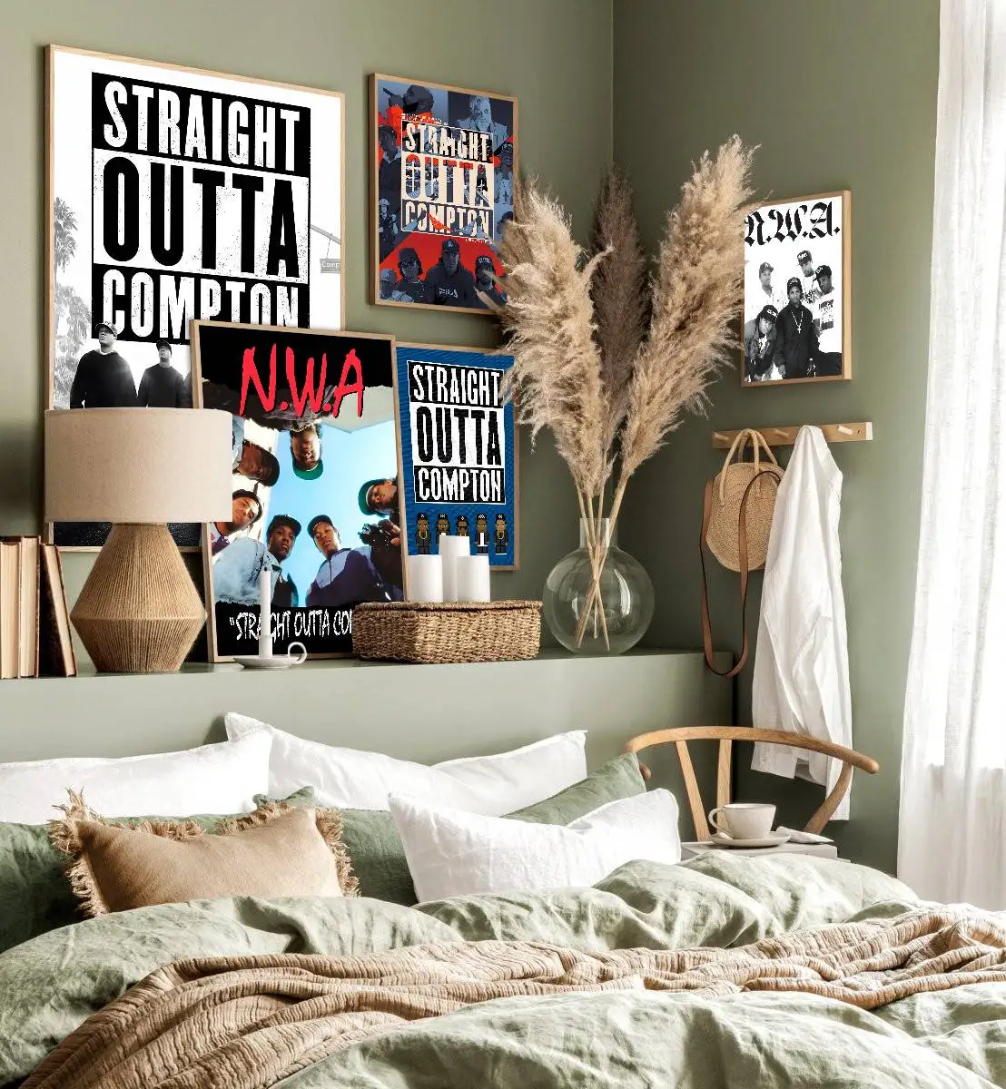 NWA الهيب هوب مغني الراب مستقيم Outta Compton ألبوم الموسيقى الساخن المشارك ورق أبيض يطبع الملصقات الفنية الجمالية الفن طلاء جدران #4