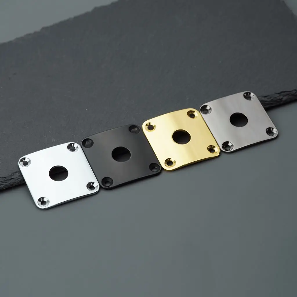 1 Piece Square Curved Metal Jack Plate For Electric Guitar Bass