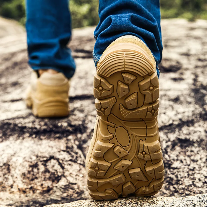 Zapatillas de entrenamiento al aire libre para hombre, zapatos de senderismo, antideslizantes, impermeable, transpirables, botas del ejército, ideal