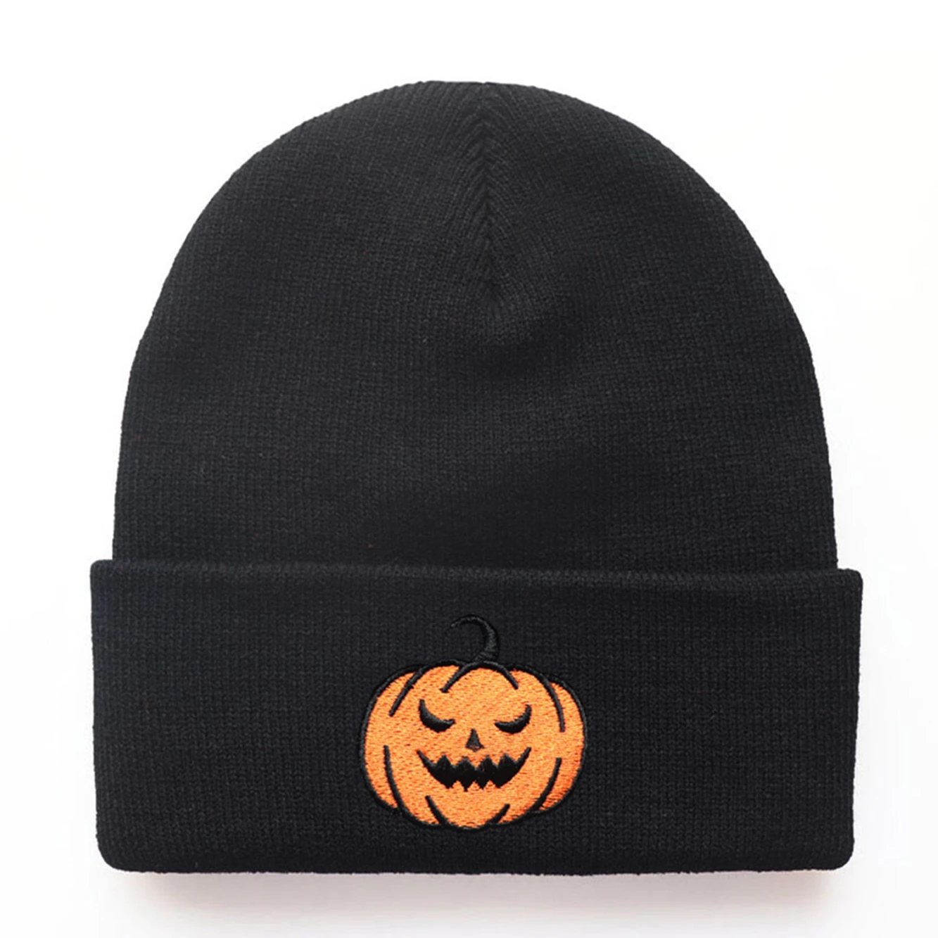 Unisex New Hat Autumn Halloween Pumpkin Devil Embroidered Knitted Hat Over Warm Peas Cold Hat Students Cap