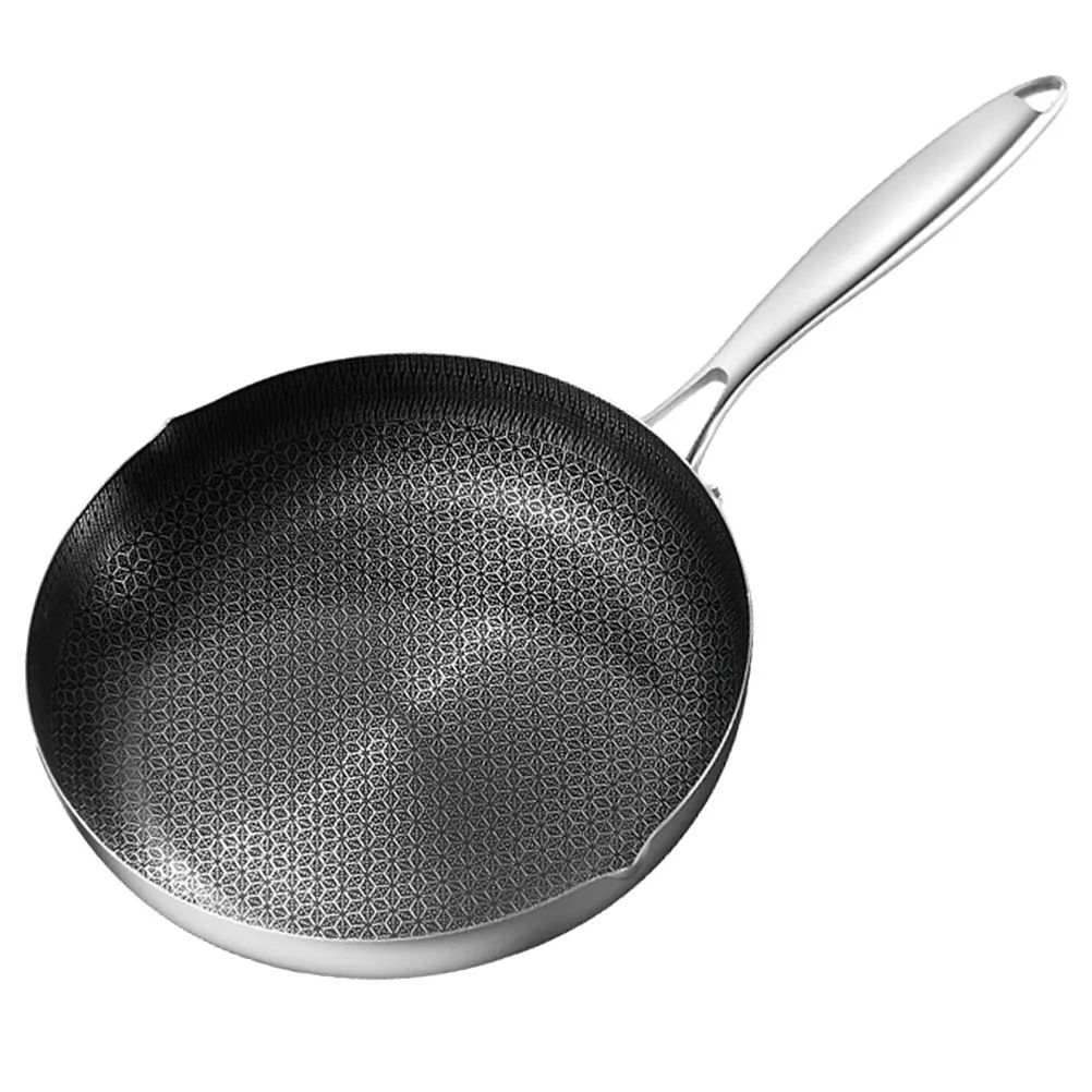 

Stainless Steel Pan Kitchen Wok 26cm Single H Non stick Honeycomb Kitchen Cookware Wok Gas Stove Easy Clean