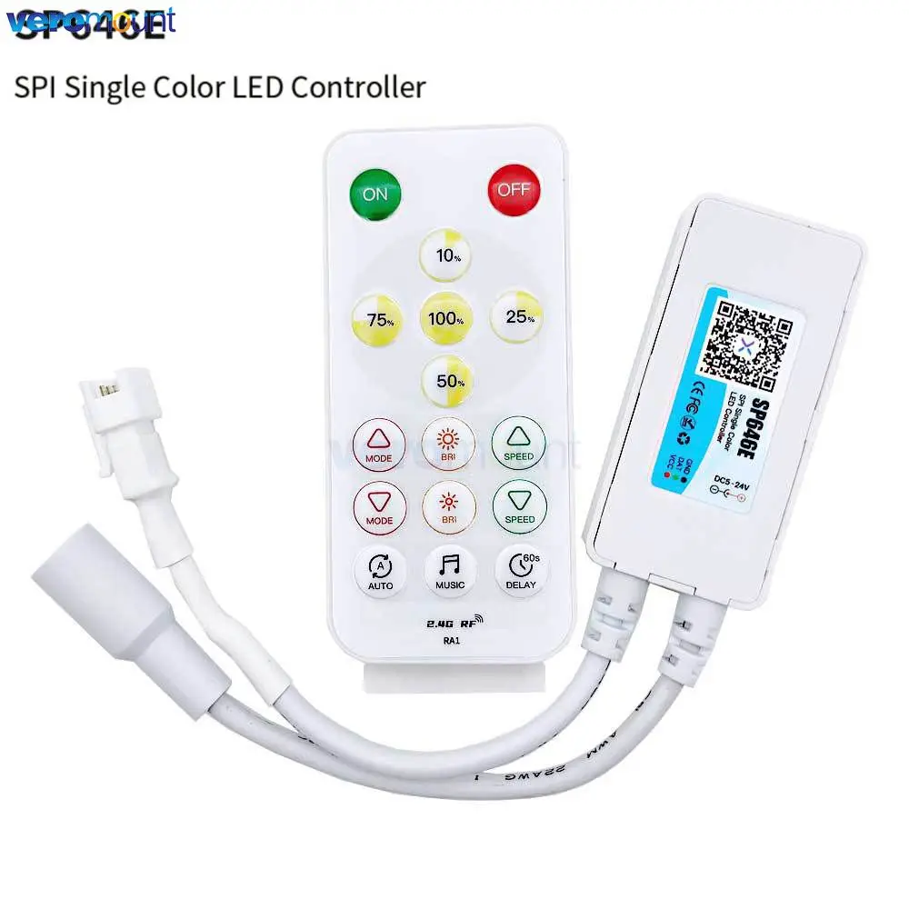 SP646E - SP64CE DC 5V 12V 24V pilot do muzyki 2.4G zdalny Bluetooth kontrola aplikacji dla SPI DIM RGB RGBW ct rgbct Pixel LED Strip